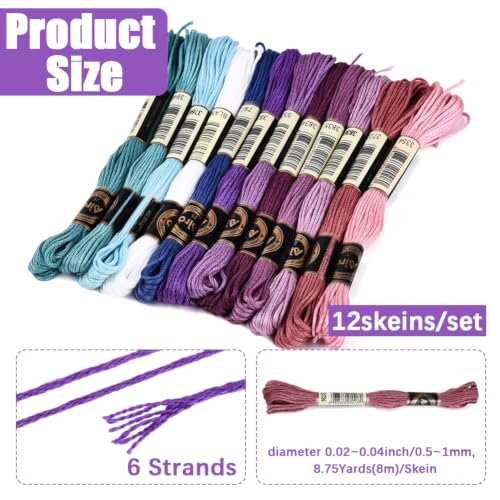 Image of 105 Yards Embroidery Floss Colored Thread for Hand Sewing DIY