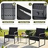 Flamaker 3 Pieces Outdoor Patio Wicker Furniture Set, Modern Rattan Chair Conversation Sets with Coffee Table for Yard and Bistro (Black) #5