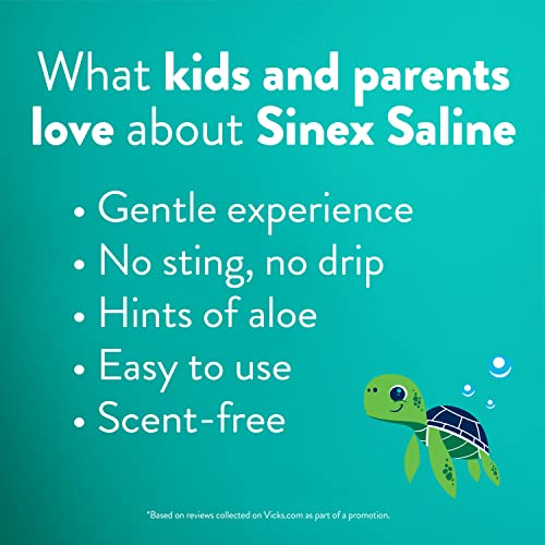 Vicks Sinex, Children's Saline Nasal Spray, Drug Free Ultra Fine Mist With Hint Of Aloe, Ages 1+, Fast Everyday Stuffy Nose Relief For Kids, Clear Mucus From A Cold Or Allergy, 5 Oz X 2 #TOP5