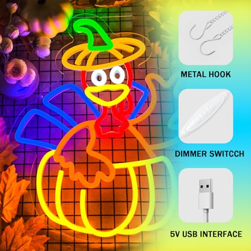 Image of Turkey Neon Sign Thanksgiving LED Lgihts Dimmable Thanksgiving Neon Light for Wall Decor Happy Thanksgiving Neon Sign for Wall Art Window Home Party Holiday Gift