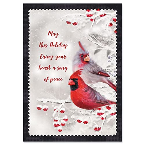 Current Winter Cardinal Christmas Greeting Cards Set - Set of 18 Large 5 x 7-Inch Folded Cards, Themed Holiday Card Value Pack, Envelopes Included