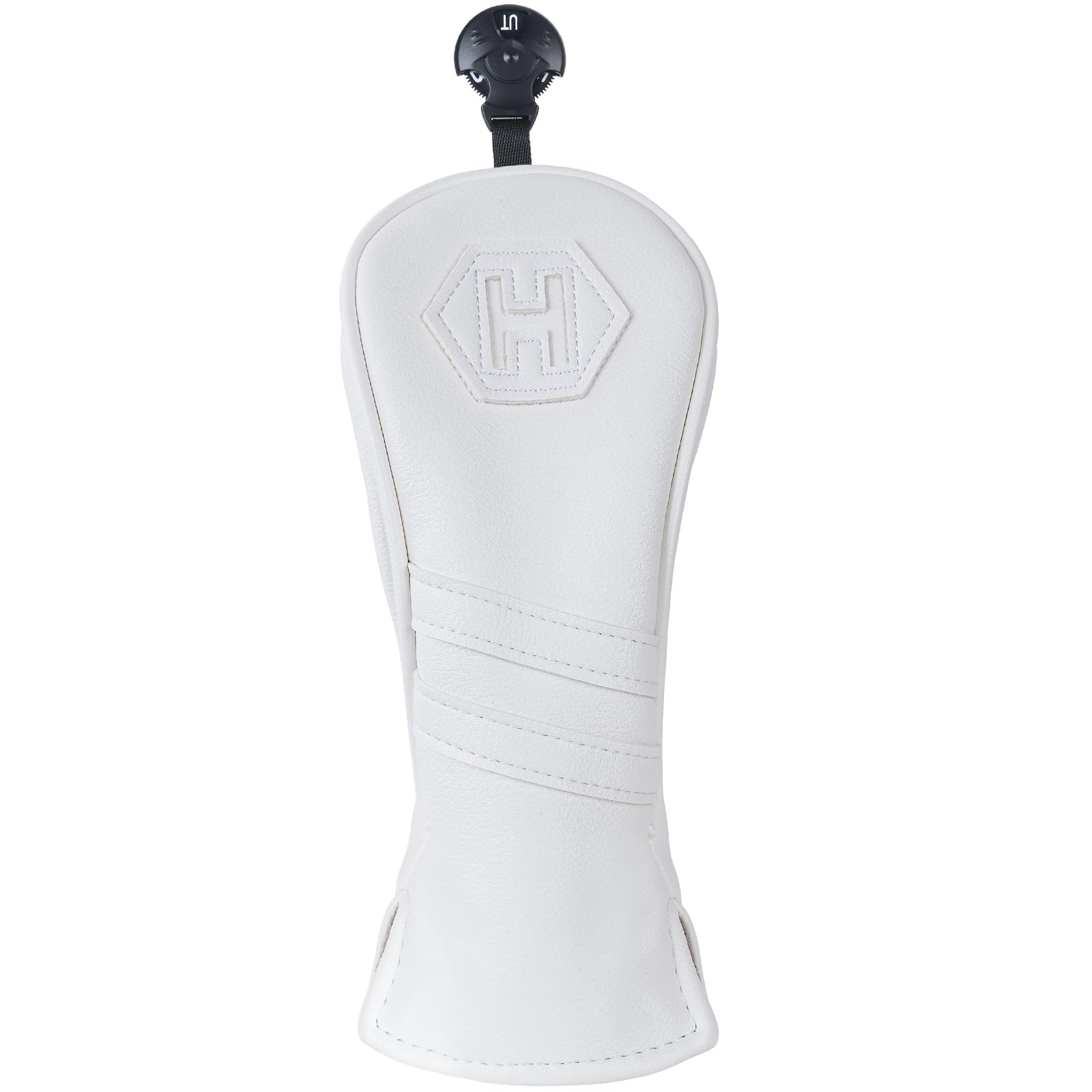 Golfschlägerhauben 1FH/Driver/Fairwayholz/Hybrid/Eisen, weißes PU-Leder