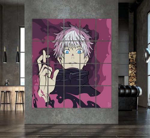 Image of VEENSHI Gojo Satoru Anime Poster Wall Collage Kit - 20 Pieces | Jujutsu Kaisen Fan Art Decor, Perfect for Bedroom or Dorm Room