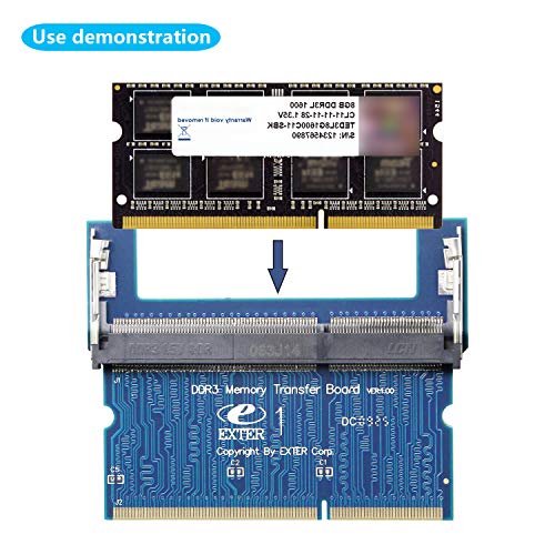 Image of Laptop DDR3 SO-DIMM to Desktop DIMM Memory RAM Adapter,Gelrhonr Desktop PC Memory Cards Converter,1.5v（Reverse） Blue