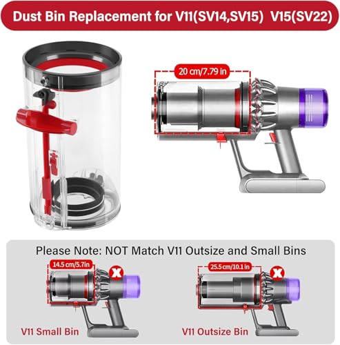 Staubbehälter für Dyson V11 V15 SV14 SV15 SV17 SV22 Behälter Filter Ersatzteile Zubehör Staubsauger Auffangbehälter Ersatzfilter Ersatzbehälter Staubeimer Mülleimer Staub Abfallbehälter