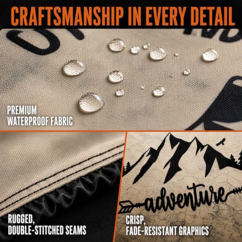 Image of Adventure RV Spare Tire Cover Suitable for RV Truck SUV Trailers Camper Off-Road Vehicle Adjustable Elastic Tire Cover 14 Inches (Lets go on an Adventure, 14in Suita)