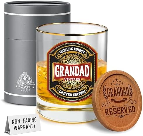 Verre à Whisky Gravé 70 Ans CROWNLY CRYSTAL - Cadeau Anniversaire Homme Personnalisé