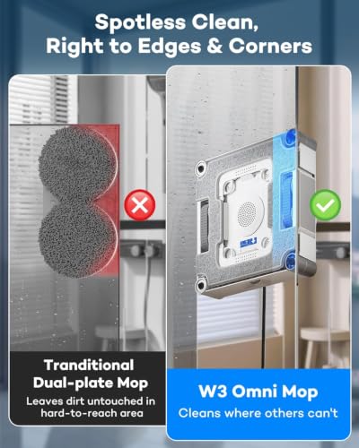 Image of 2Pcs Mop Pads with Bracket For ECOVACS WINBOT W3 Omni Window Cleaning Robot | Window Cleaning Rag Replacement Parts Washable Cleaning Wipes