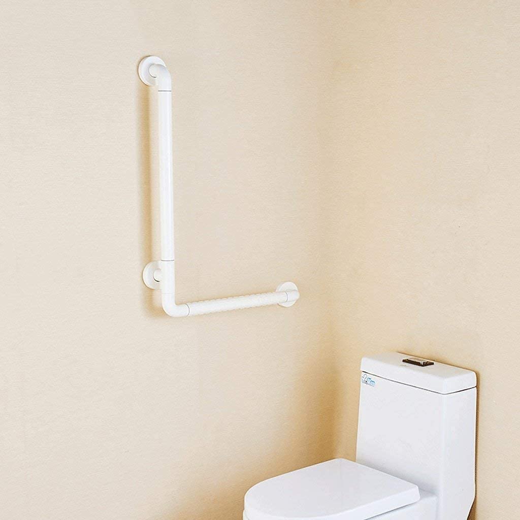 Barra de apoyo de seguridad, barra de apoyo para ducha, barra de apoyo estriada moldeada, pasamanos de baño de acero inoxidable, mango de apoyo antideslizante/blanco/46 * 66 cm (blanco 46 * 66 cm)