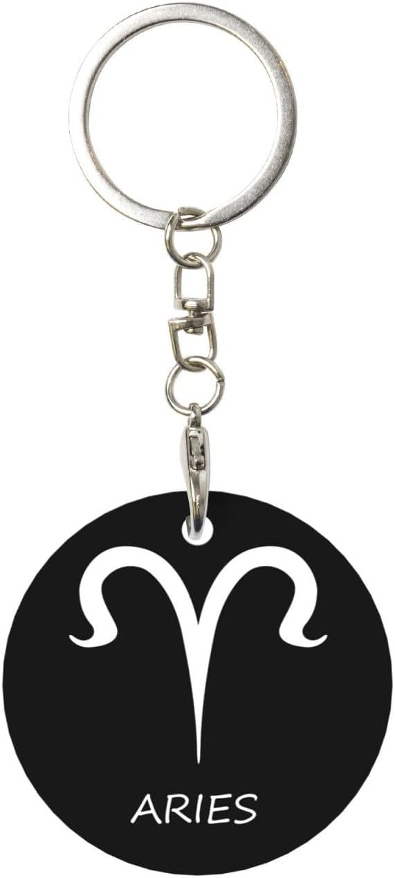Aries Sign Keychain for Men Women Aluminium Metal Key Chain Key Accessory Great Gifts
