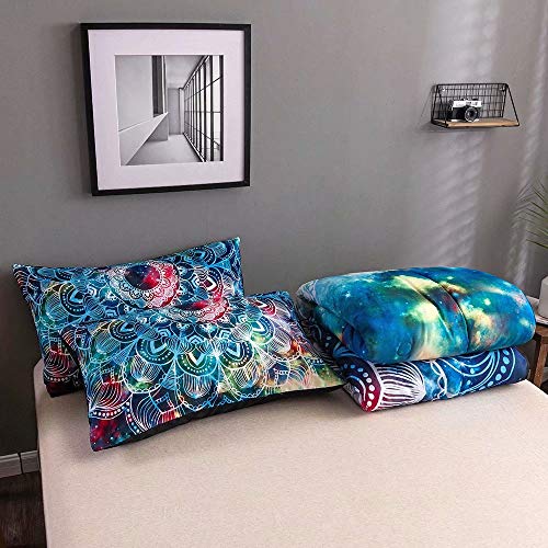 Abojoy Boho Chic Comforter Set Mandala Galaxy Bohemian Floral All Season Bedding Queen Size thumb #5