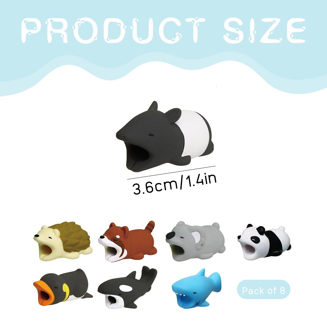 8 Pezzi Protezione Cavo Usb Ad Animale, Cute Animal Protector, Di Plastica, Per Telefono, Protect Caricatore