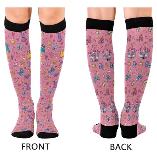 Image of Wusikd Pirate Skulls Compression Socks for Women and Men Circulation Cute Long Socks for Athletic Running 1