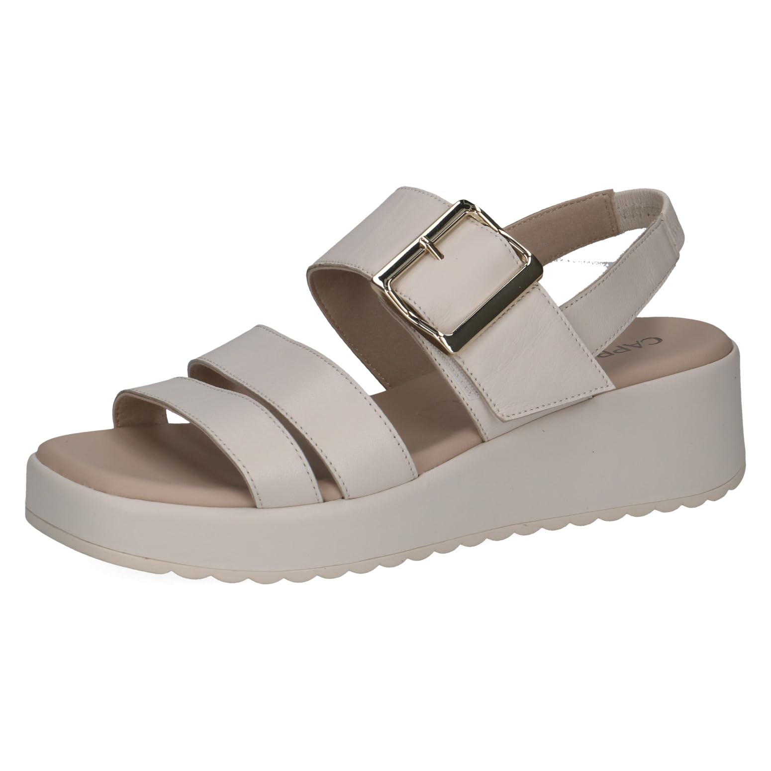 Caprice women's flat sandal in leather, White (OFFWHITE NAPPA), 5 UK
