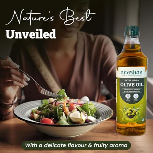 Image of Anveshan Extra Virgin Olive Oil - 1Lx2 | Cold Press Extraction | Rich in Vitamin E & K | Perfect for Salad Dressings, Sauteing, Marinades - Imported from Spain