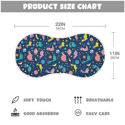 Image of Muslin Baby Burp Cloths, Cartoon Dinosaurs with Moon Muslin Baby Rags Comfy Soft Absorbent in for Newborn Boys and Girls 1 Piece 22 x 11 Inch