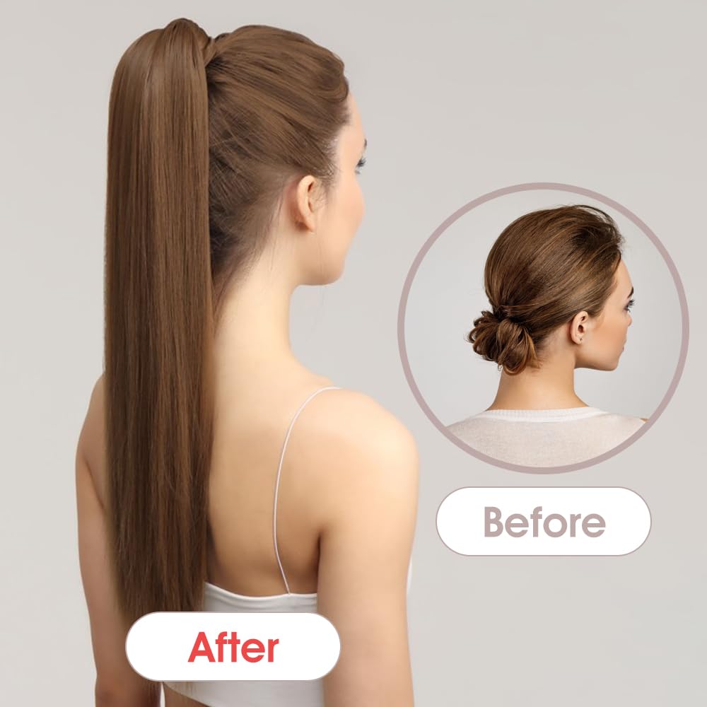 Extension De Cheveux En Queue De Cheval - 60 Cm, Lisse, à Clipser, Neuve