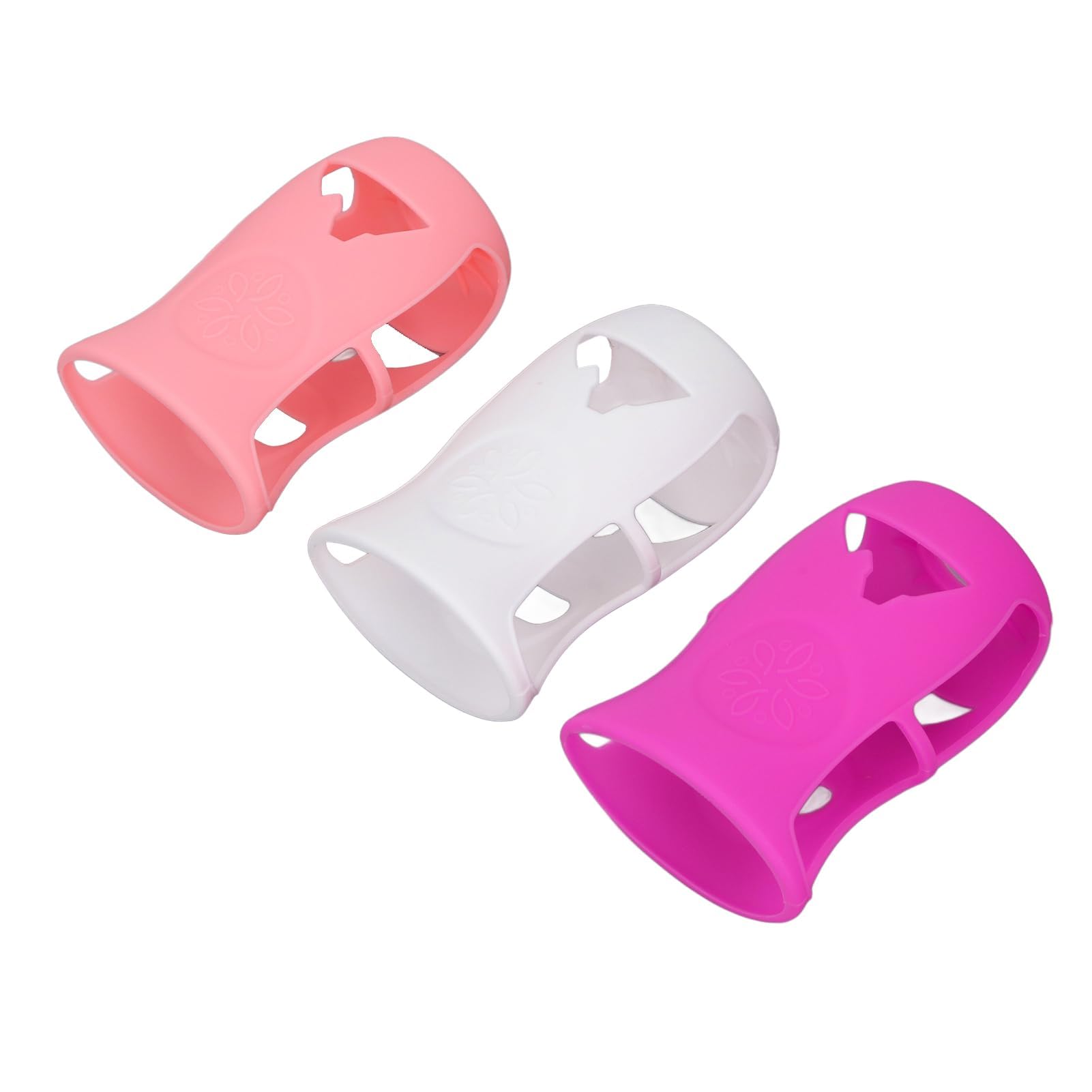 Custodia in Silicone per Biberon da 240 Ml Custodia Morbida in Silicone Infrangibile per Biberon in Vetro da 8 Once con Isolamento e Protezione Lavabile in (Bianco+Rosa+Viola)