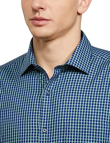 Image of Park Avenue Men's Pure Cotton Checks Pattern Slim Fit Semi Cutaway Collar Full Sleeve Formal Shirt