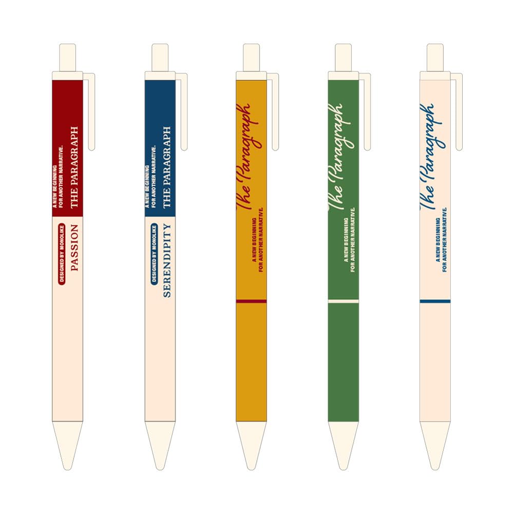 Monolike The Paragraph 0.38mm Gel Pens 5Pcs - Black Ink, Fine Point Smooth Writing Pens, Office School Supplies
