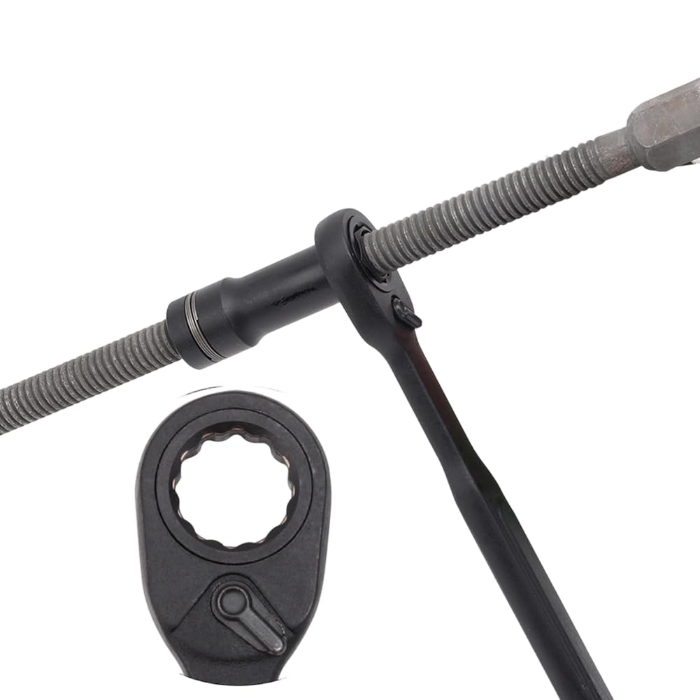 Lecreatekit Juego de llaves de vaso, carraca de paso de 24 piezas con llaves hexagonales y 12 puntas, métricas de 10 mm a 19 mm y 3/8-7/8 pulgadas, para reparación de automóviles