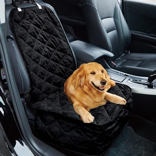 Elegant Comfort Premium Front Seat Car Protector for Pets, Luxury Micro Suede Car Seat Cover, Waterproof and Durable, Seat Cover Suited for Heavy Duty Use for Cars, Trucks and SUVs, Black