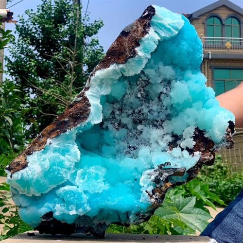 Aragonite Bleue pour Lithothérapie : Grand Format Géode 610g-700g - 2