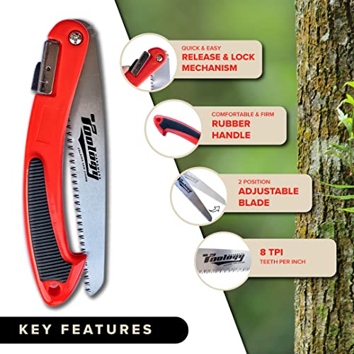 Sierra de poda plegable 8" para jardinería y camping miniatura 2