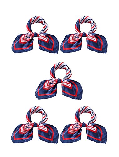 Uxcell K75 Women Infinity Geometric Prints Square Shaped Neck Scarf Red Blue 5 Pack #TOP28