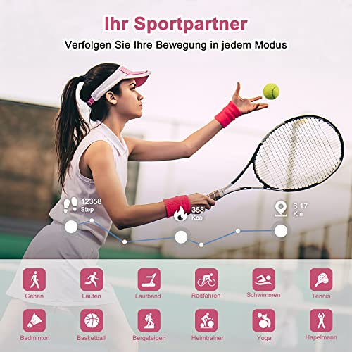 Blackview Smartwatch Damen, Fitness Tracker, 1,3 Zoll HD Voll Touchscreen, Armbanduhr mit Pulsmesser Schlafmonitor, SpO2, Schrittzähler Uhr Sportuhr Stoppuhr Aktivitätstracker für Android iOS, Rosa - Image 5