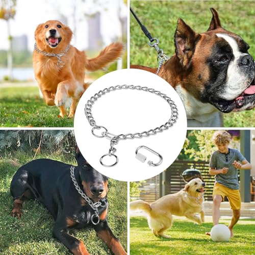 Kettenhalsband Hund, 65cm Hundehalsband Kette Edelstahl Hundehalskette mit Sicherer Schnalle Verstellbare Hundehalsband Kette Halsband für Hund Spazieren Gehen