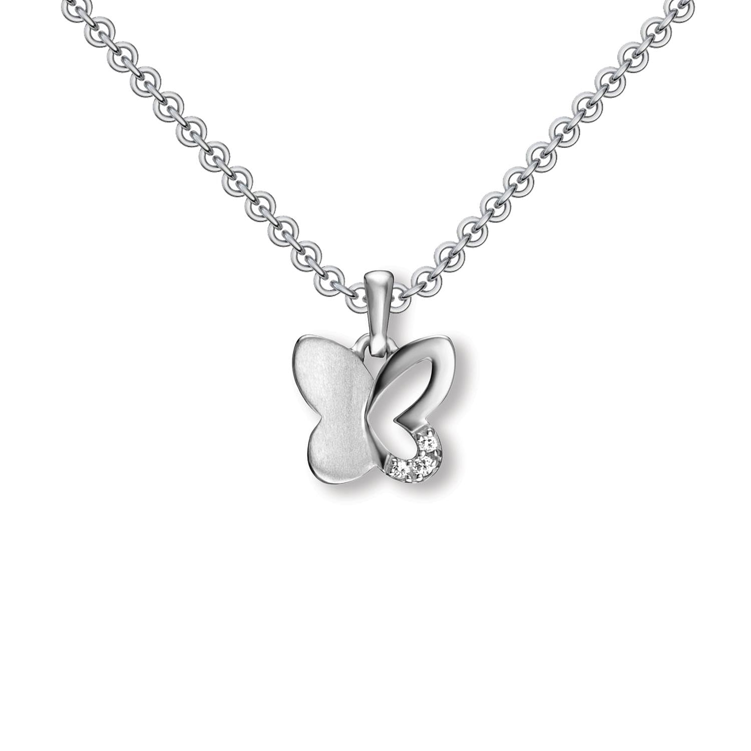 Kinder Kette Schmetterling Silber 925, Halskette Mädchen Kinderkette