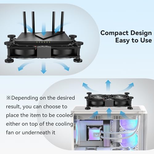 Miniatura 3 de ELUTENG Ventilador USB C 2 en 1 de Doble Fila de 80 mm, 5V, Doble Tipo C con 8 Patas que Absorben los Golpes, 3 Velocidades Ajustables para PS5, PS4, PC, Portátil, Router
