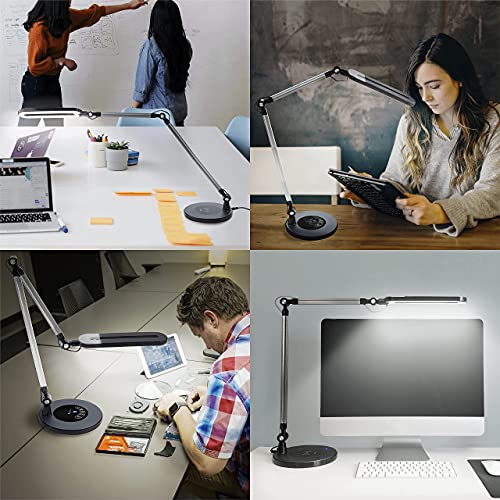 LED Schreibtischlampe mit Ladefunktion Kabelloses, OTUS Architektenlampe Schwenkarm Arbeitsleuchte, Berührungssteuerung… – Bild 4