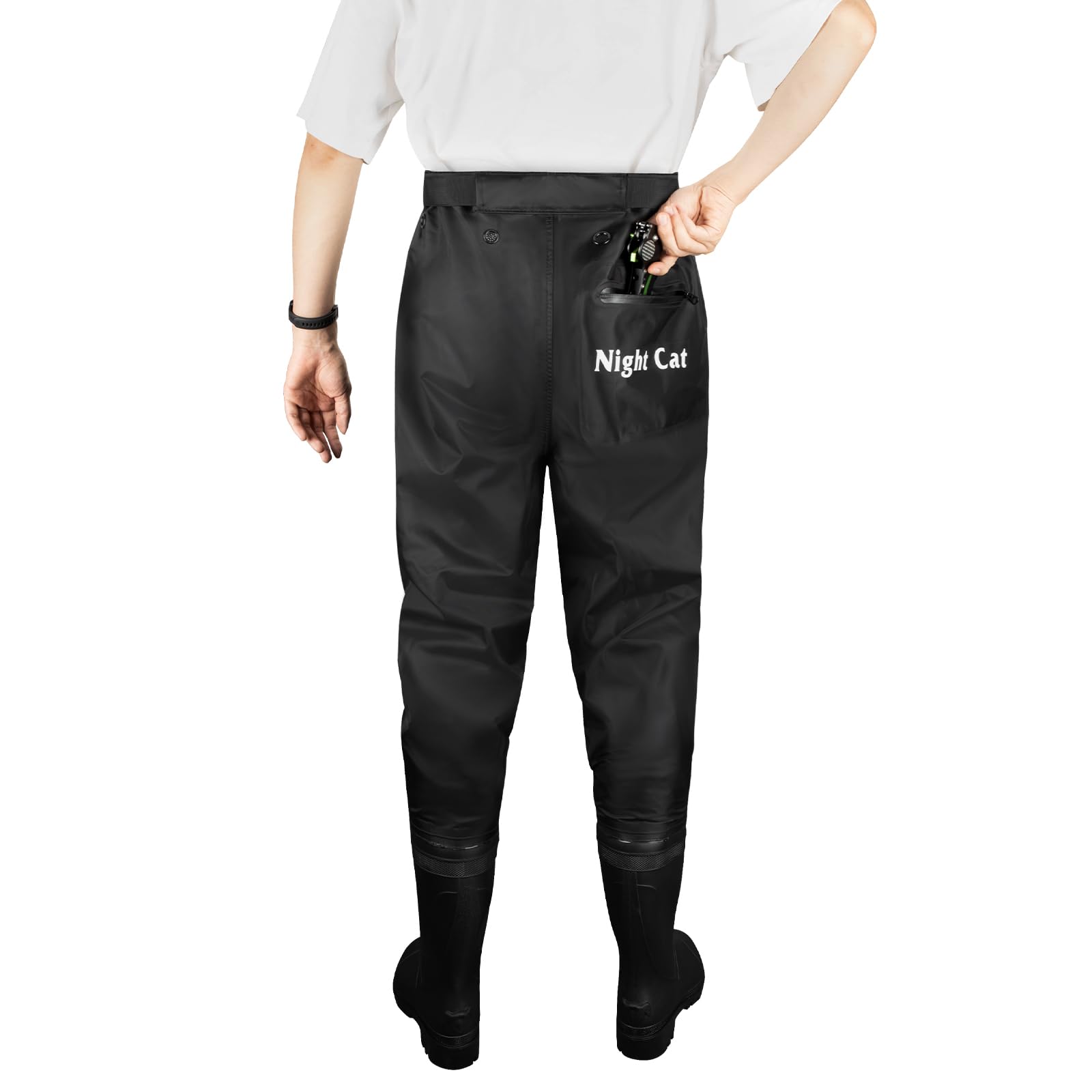 Night Cat Waders Pêche Cuissardes pour Hommes Femmes Chasse Waders Poitrine avec Bottes imperméable Respirant Crosswater