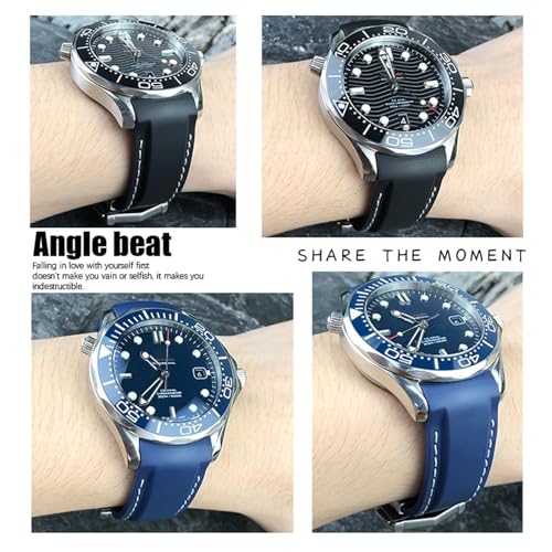 Bracelet en caoutchouc de qualité supérieure pour Omega Speedmaster Moon et Seamaster - 5