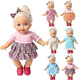 NA BOBO Clothes Set of 6 for 12-14-16 Inch Alive Lovely Baby Doll Clothes Dress Outfits Costumes Dolly Pretty Doll Cloth Handmade Girl Christmas Birthday Gift