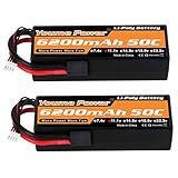 11.1V Lipo Battery, 3S Lipo Battery 6200mah 50C Hard Case Tracxas Plug for Tracxas RC Car/...