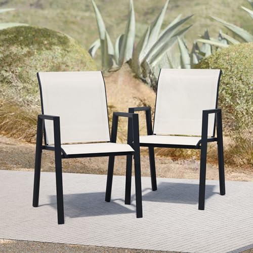 Puntogen Oyster Beige Stackable Patio Chairs