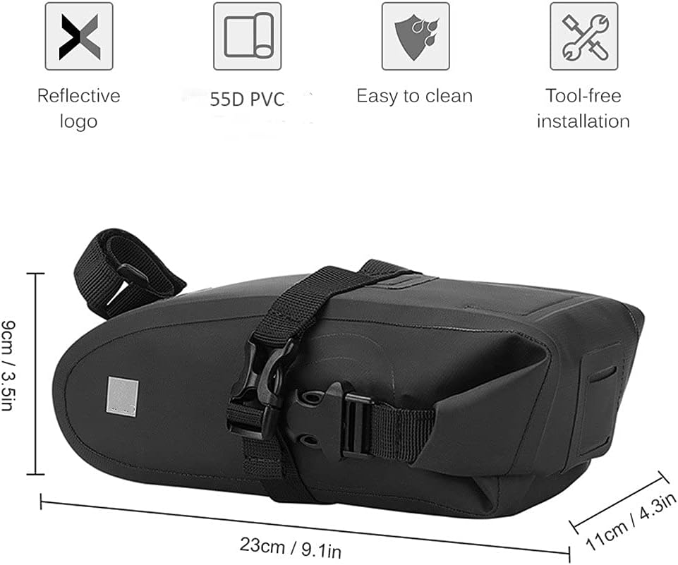 HBJWOV Bicycle Saddle Bag Waterproof Bicycle Storage Bag Reflective Cycling Rear Seat Post Bag Large Capacity Tail Rear Bag