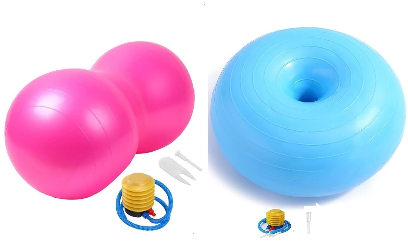 ACUWORLD 1.Peanut Ball - Anti Burst Exercise Ball for Labor Birthing, Physical Therapy, Core Strength, Home & Gym Fintness with Pump 1.Donut Yoga Ball Pilates Balance Training with Pump (Combo Kit) (B0D9W1MVW3) Amazon Price History, Amazon Price Tracker