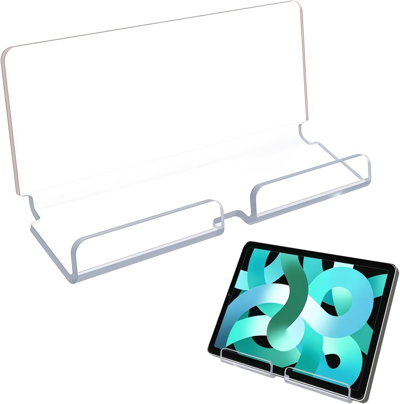 2 Pack Acrylic Tablet Wall Mount, Holder Stand with Cable Groove (Clear)