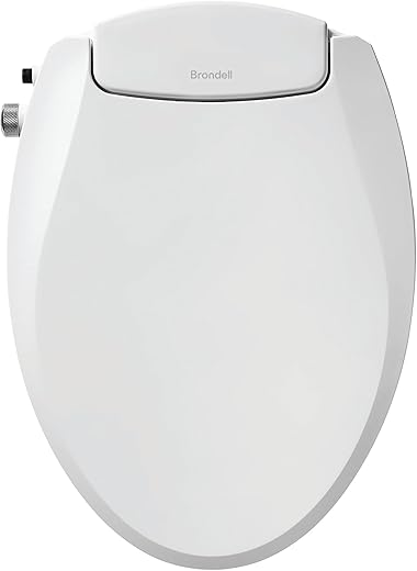Brondell Bidet Toilet Seat Non-Electric Swash Ecoseat, Fits Elongated Toilets, White – Dual Nozzle System, Ambient Water Temperature – Bidet with Easy Installation