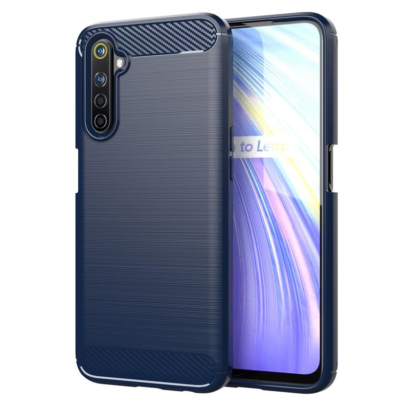 Image of Hybrid Carbon Fiber Back Case for Realme 6 (Blue)
