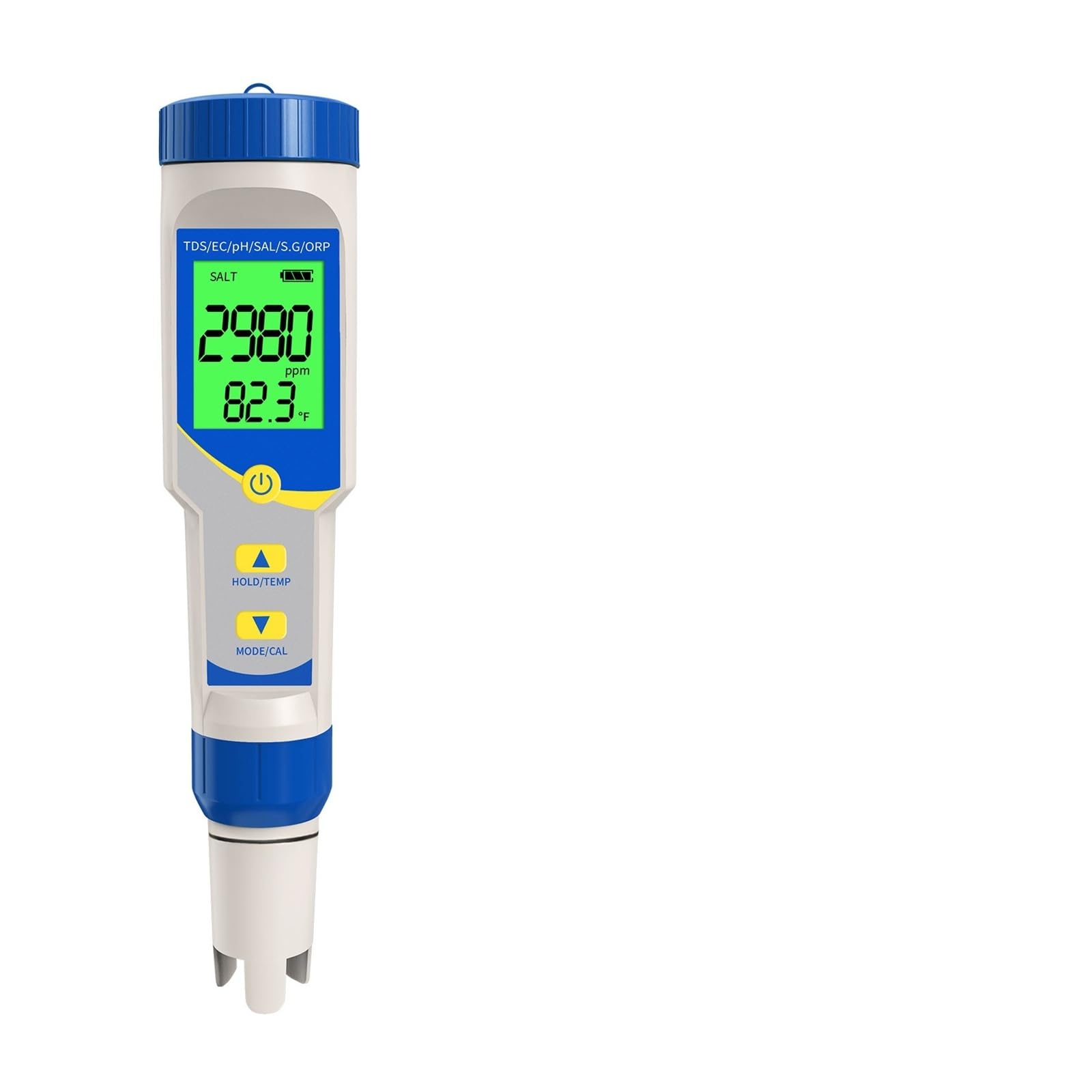 Testeur de qualité de l'eau Testeur de pH 7 en 1, résolution 0,01, Haute précision, TDS, EC, ORP, ppm, salinomètre for Piscine