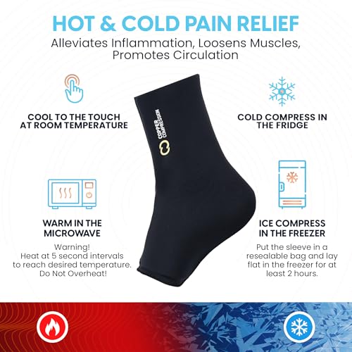 Image of CopperFreeze Ankle Sleeve by Copper Compression - Hot & Cold Therapy Support for Ankle Pain, Swelling, Sprains, Plantar Fasciitis, and Injury Recovery - 360 Copper Infused Relief for Foot & Heel - One Size