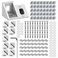 20 Stück Alu Profil 20x20 Winkel, Winkelverbinder,Aluprofil 20x20,Aluwinkel Befestigungsmaterial für Befestigung von Aluminiumprofilen, für Strebenprofil,3D-Drucker,CNC-Router,DIY-Projekte