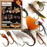 RoxStar Fly Shop Trophy Trout Flies 48pk | Best Wet & Dry Flies. | Proven Nationwide to Catch Fish! | Tied in-House