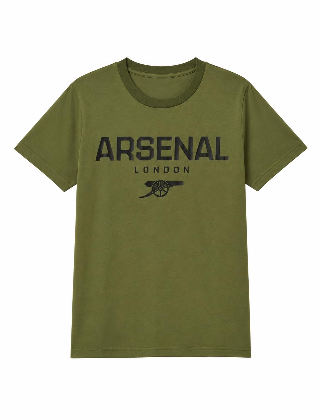 Official Arsenal Kids Khaki T-Shirt – Junior Cotton Graphic Tee with Arsenal London Print – Children’s Casual Football Top (UK, Alpha, One Size, Regular, Regular, 6-7 Years, Khaki)