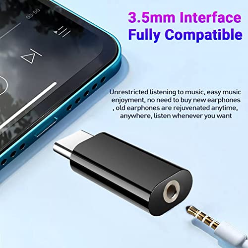 Image of The Black Store Type C to 3.5Mm Audio Jack, Car Audio Connector USB Type C, Headphone Converter Cable Stereo Jack Splitter Compatible for Oneplus 10 Pro 9 9R 8 8T 7 7Pro 7T 6T Nord Se 2- Black (We44)